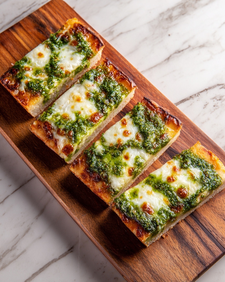 Cheesy Pesto Garlic Bread Recipe - Recipe Image