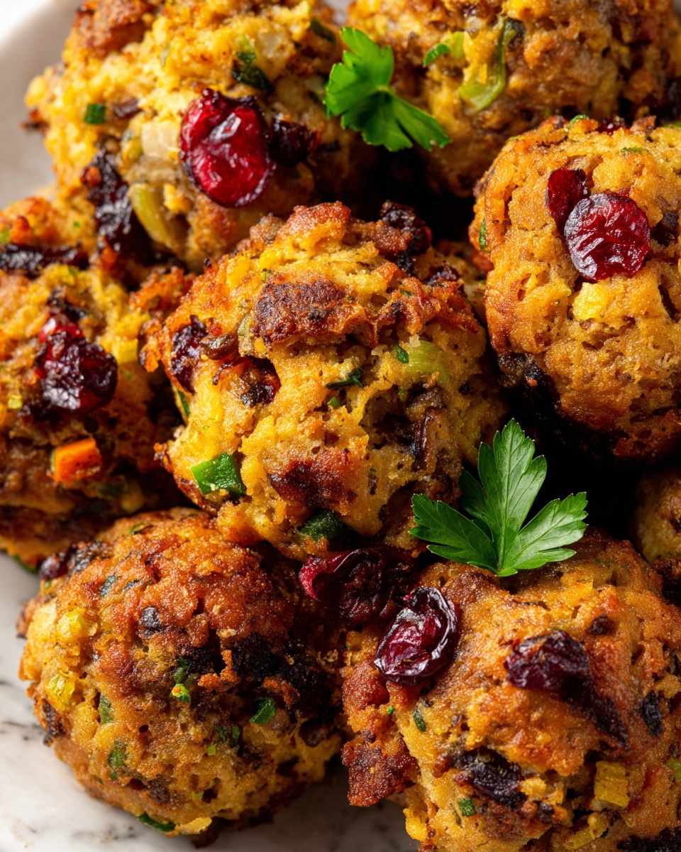 Cranberry & Turkey Stuffing Balls Recipe - Recipe Image