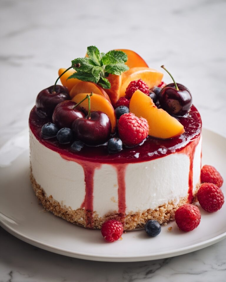 Summer Berry Peach Cheesecake: A Refreshing and Fruity Dessert Recipe