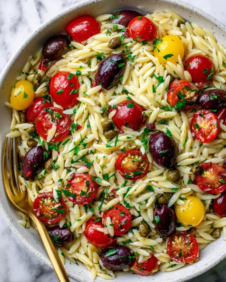 Orzo Pasta Salad with Cherry Tomatoes, Artichokes, Kalamata Olives, and Chicken Recipe