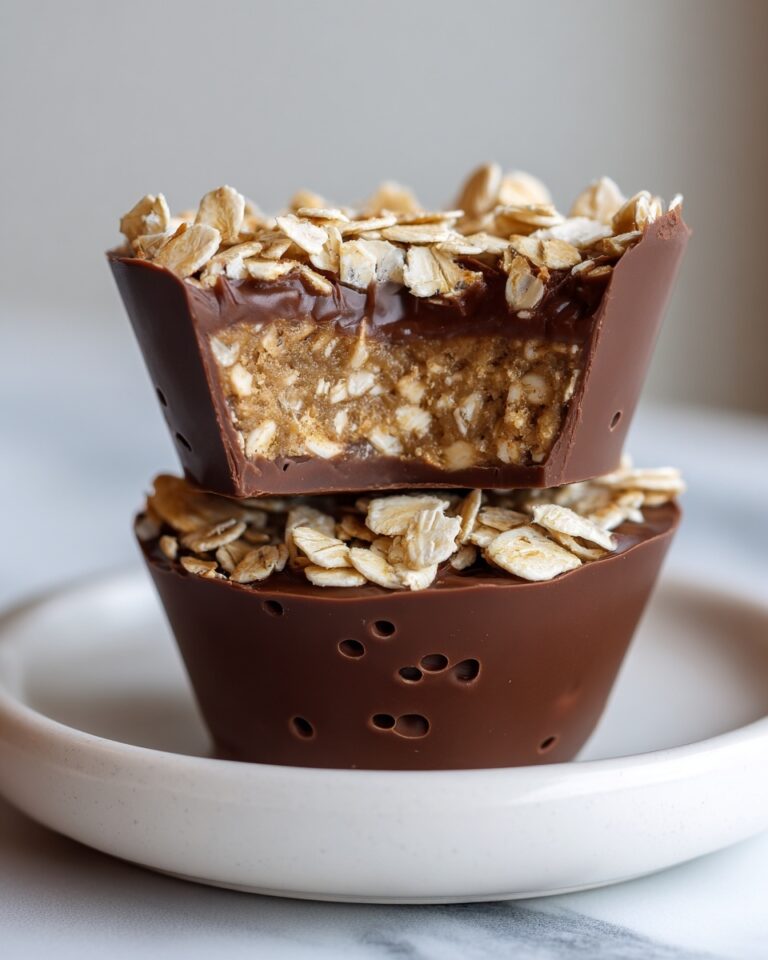 Easy No-Bake Peanut Butter Oat Cups with Chocolate Topping Recipe