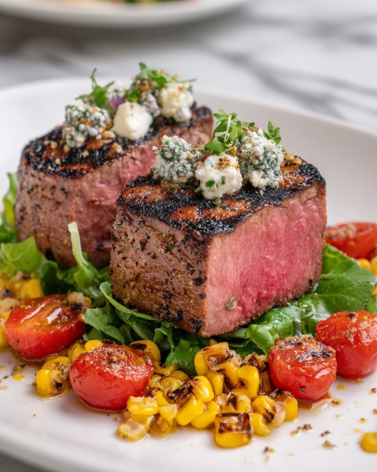Balsamic Steak Gorgonzola Salad with Grilled Corn Recipe