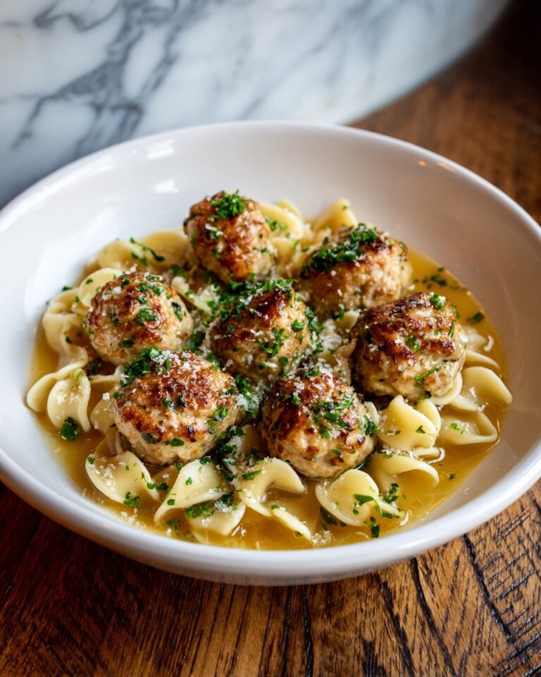 Baked Sage Chicken Meatballs with Parmesan Orzo Recipe