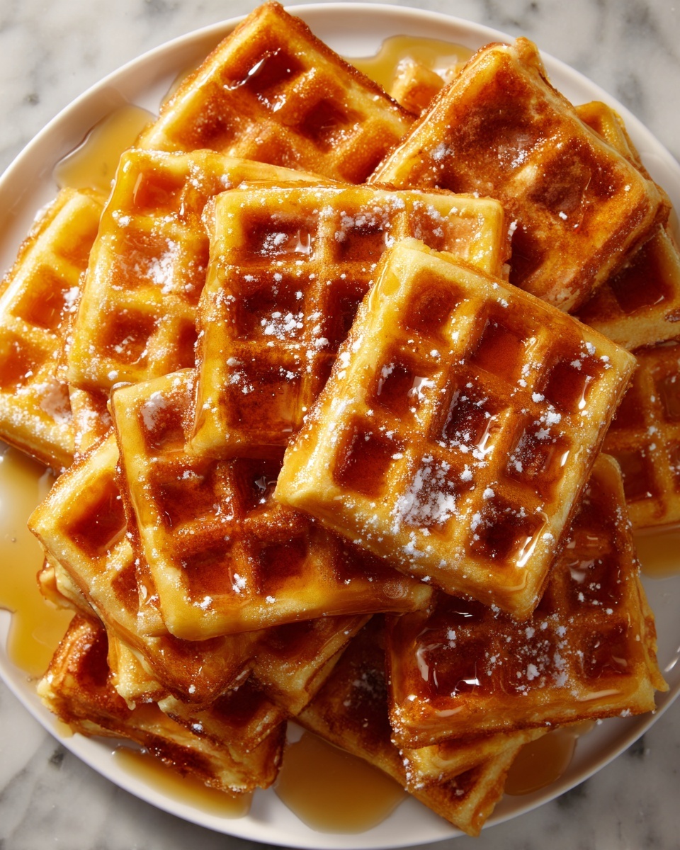Cornbread Waffle Bites with Honey Butter Syrup Recipe - Recipe Image