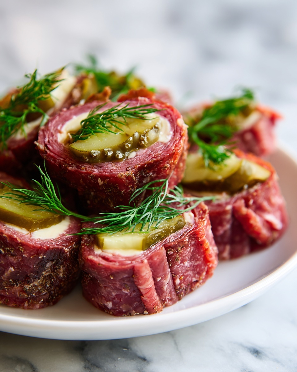 Lazy Cream Cheese Pickle Roll-Ups Recipe - Recipe Image