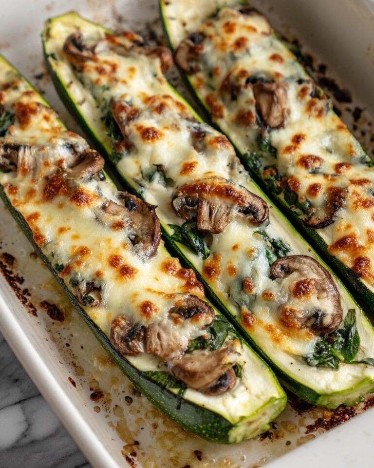 Spinach, Mushroom, and Ricotta Stuffed Zucchini Recipe