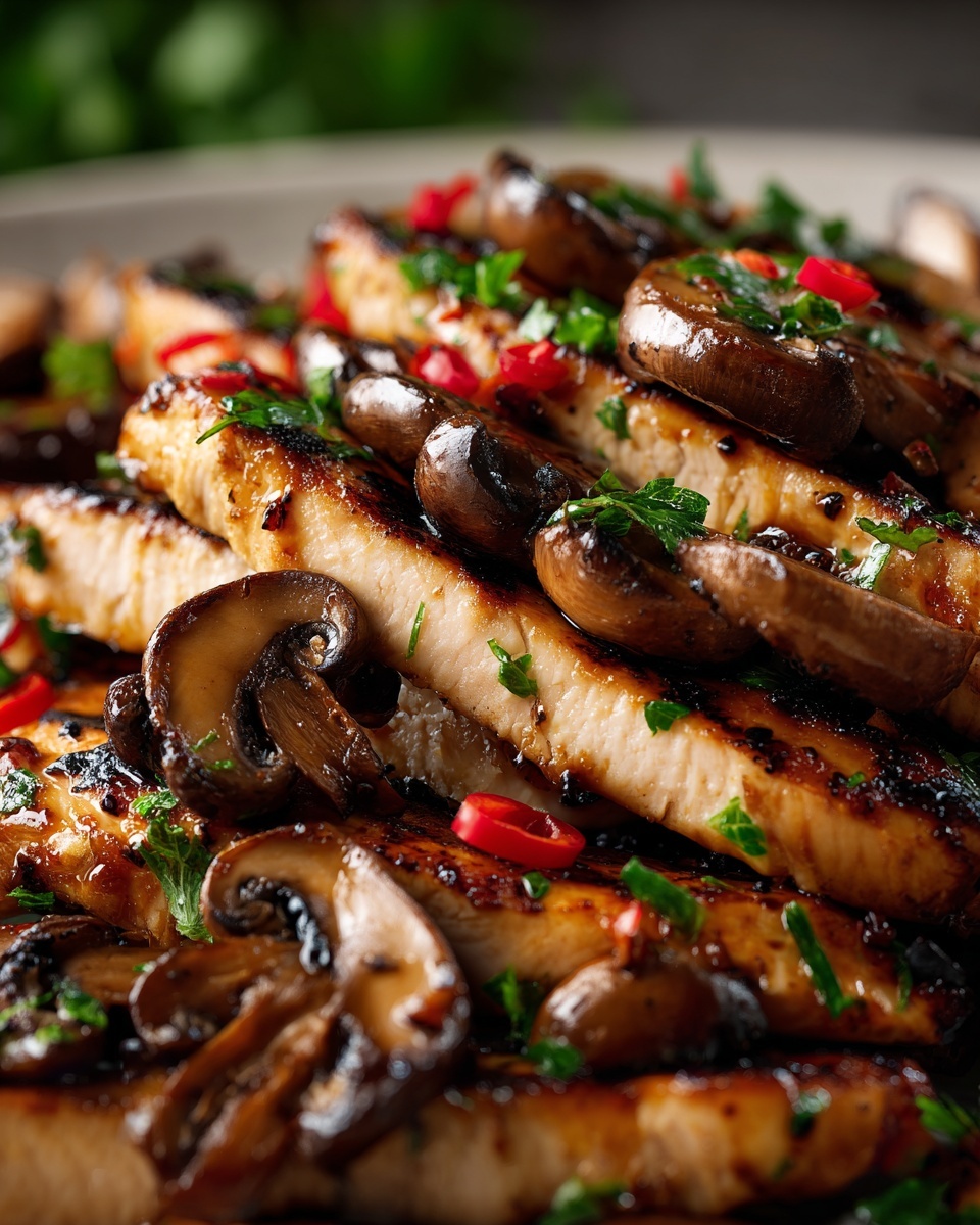 Garlic Mushroom Chicken Bites Recipe - Recipe Image