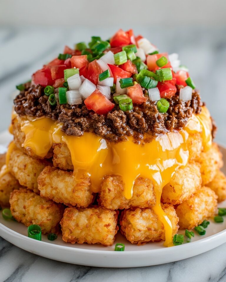 Cheeseburger Stuffed Tater Tot Cones with Colossal Cheese Volcano Recipe