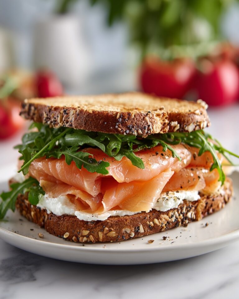 Smoked Salmon Sandwich with Cream Cheese, Dill, and Capers Recipe