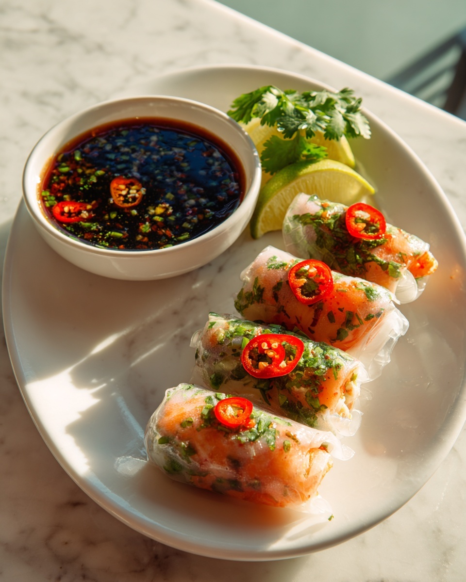 Vietnamese Baked Salmon Spring Rolls Recipe - Recipe Image