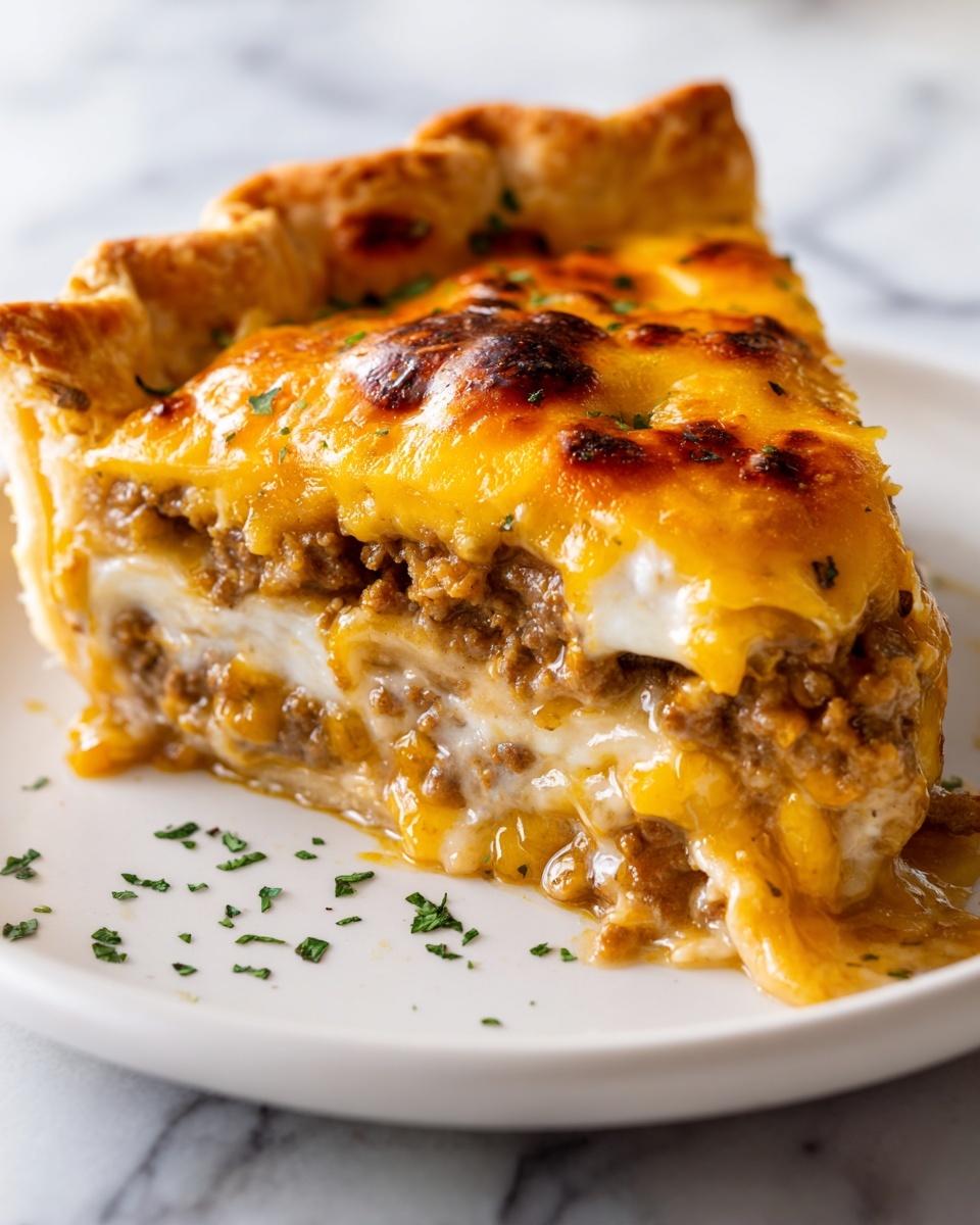 Classic American Cheeseburger Pie Recipe - Recipe Image