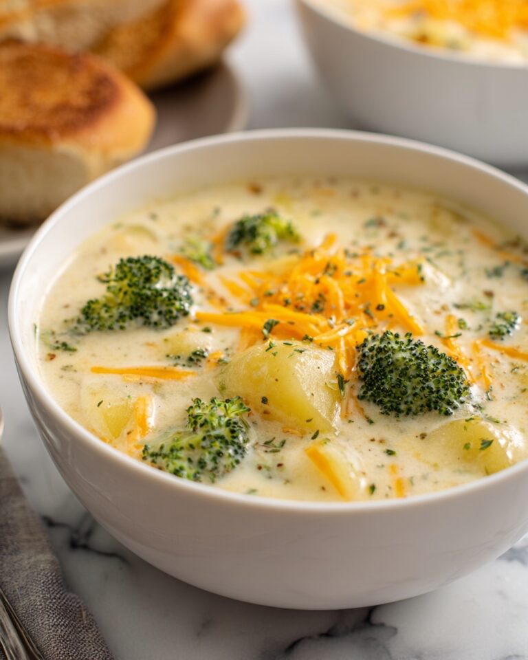 Crockpot Potato Broccoli Cheddar Soup Recipe