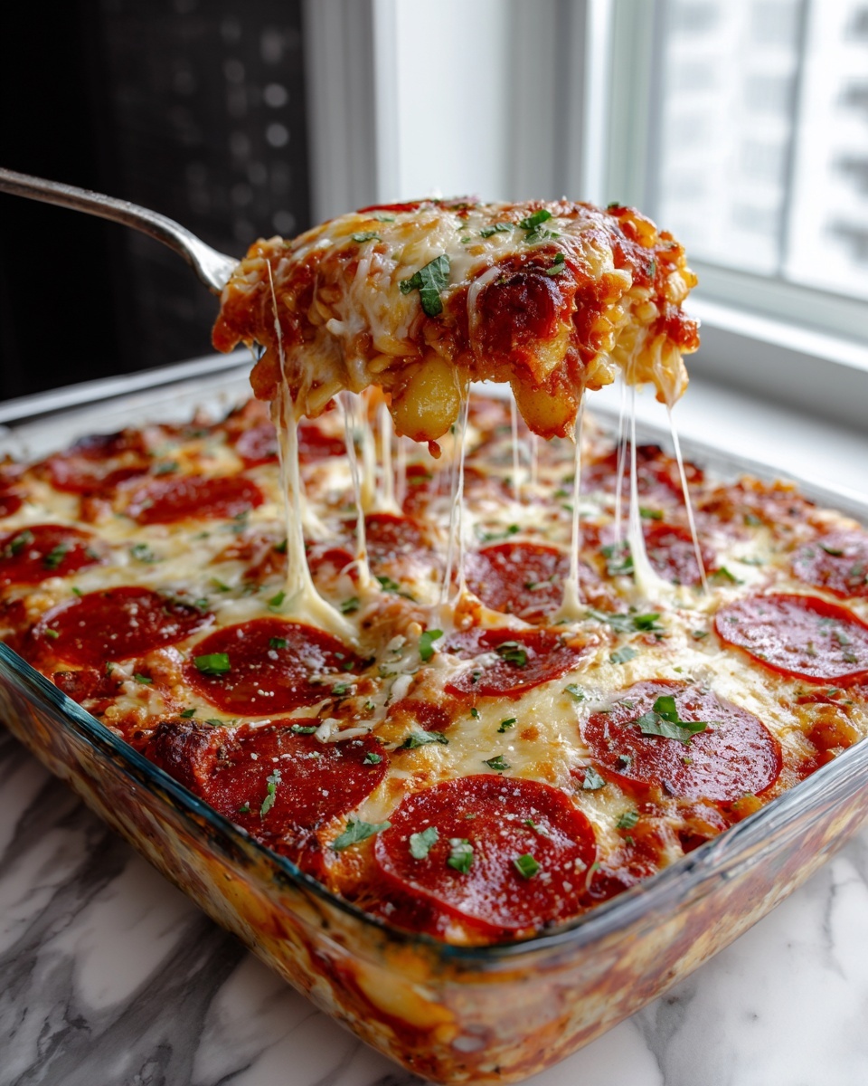 Tater Tot Pizza Casserole Recipe - Recipe Image