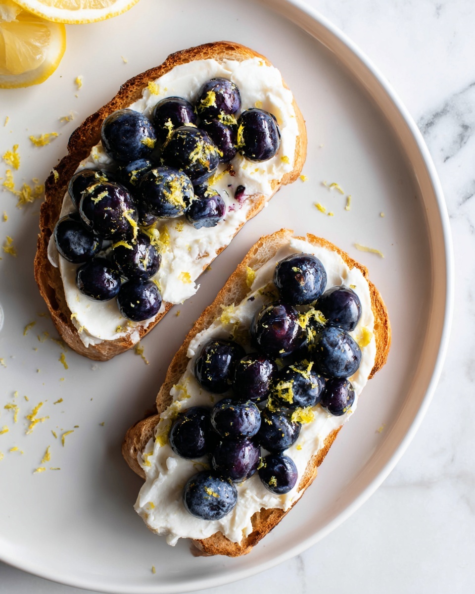 Lemon Blueberry Ricotta Toast With Honey Recipe - Recipe Image