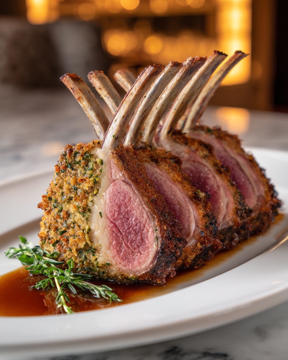 Herb-Crusted Rack of Lamb with Garlic and Rosemary Recipe - Recipe Image
