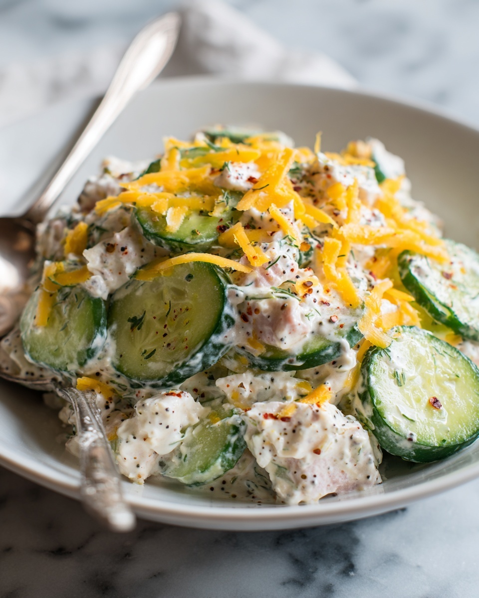 Cucumber Snack Bowl with Chicken, Cheese, and Avocado Lime Ranch Recipe - Recipe Image