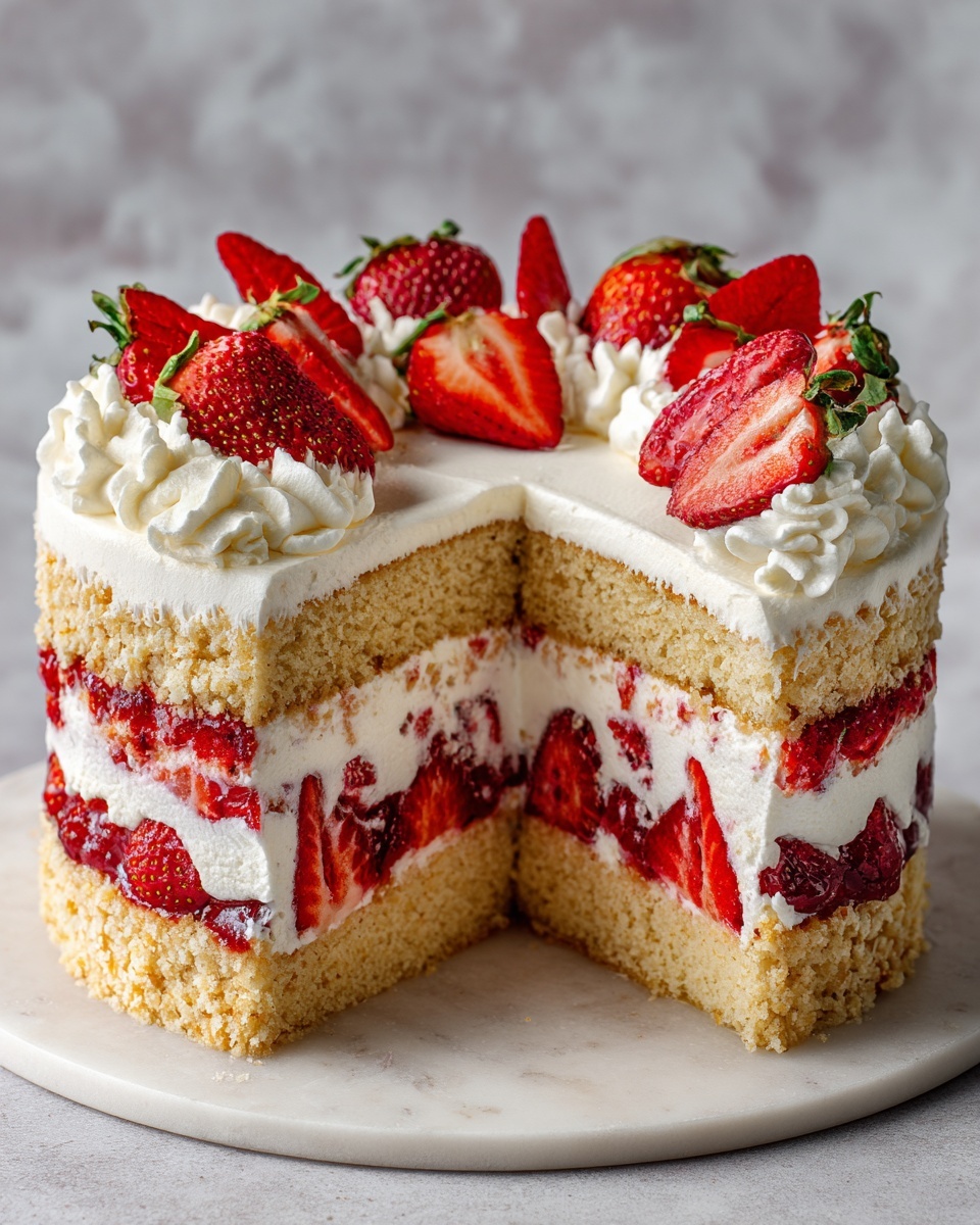Strawberry Shortcake with Fresh Strawberries and Vanilla Bean Whipped Cream Recipe - Recipe Image