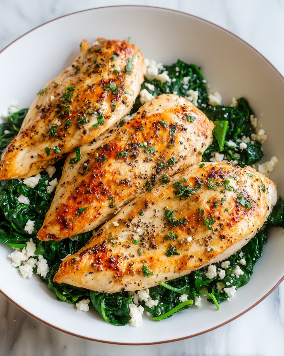 Easy Chicken Breast with Feta and Spinach Recipe - Recipe Image