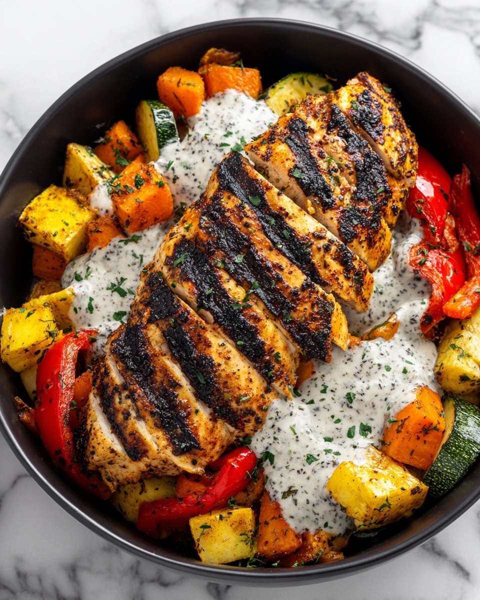 Honey Mustard Glazed Chicken with Roasted Vegetables Recipe - Recipe Image