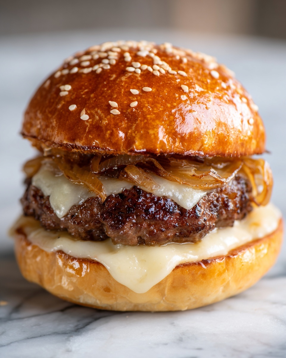 Gourmet French Onion Soup Burgers Recipe - Recipe Image