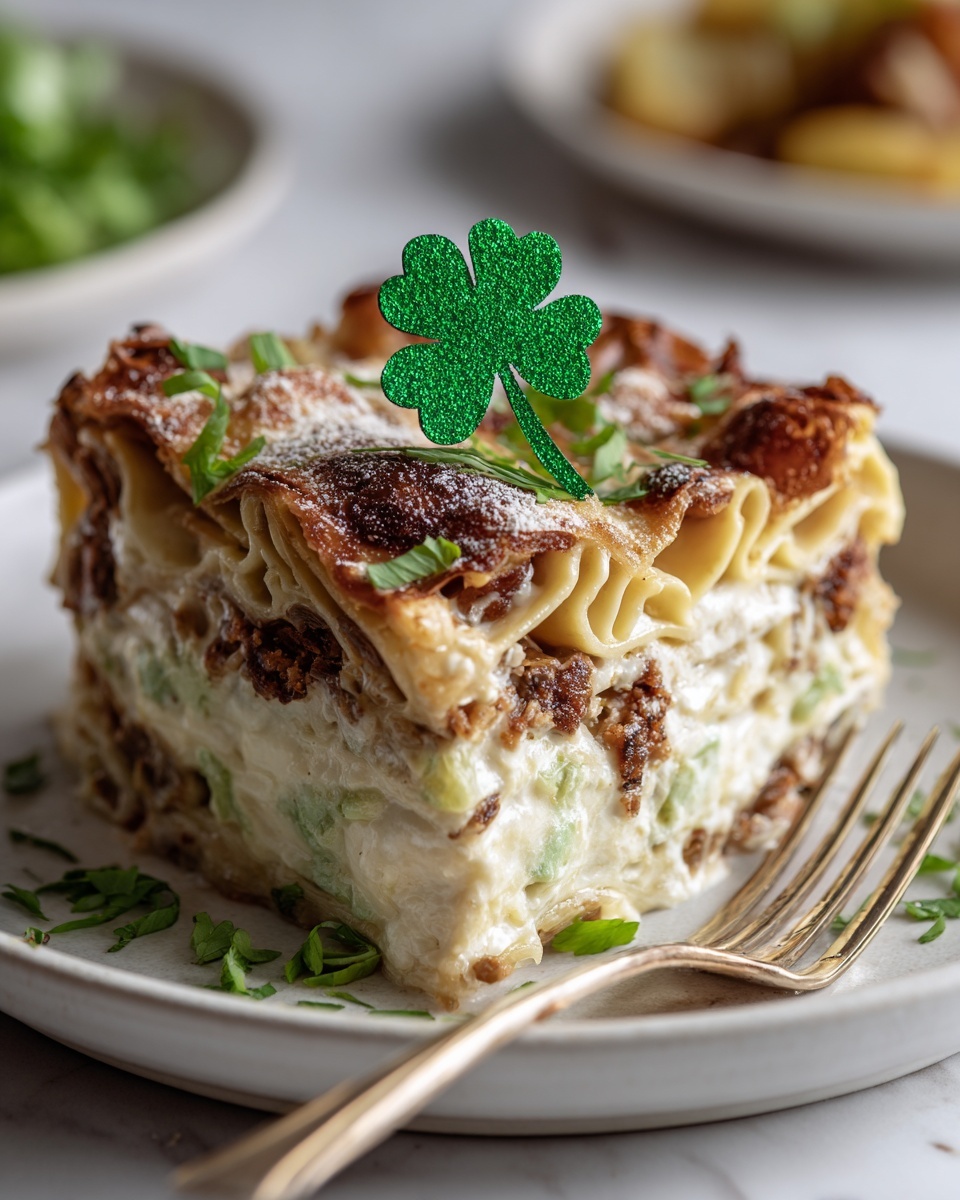 St. Patrick's Day Shamrock Lasagna Dessert Recipe - Recipe Image