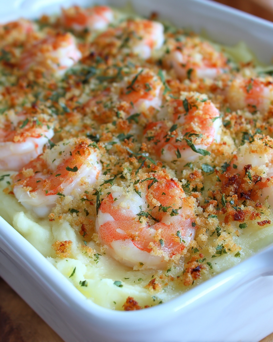 Baked Stuffed Shrimp Casserole Recipe - Recipe Image