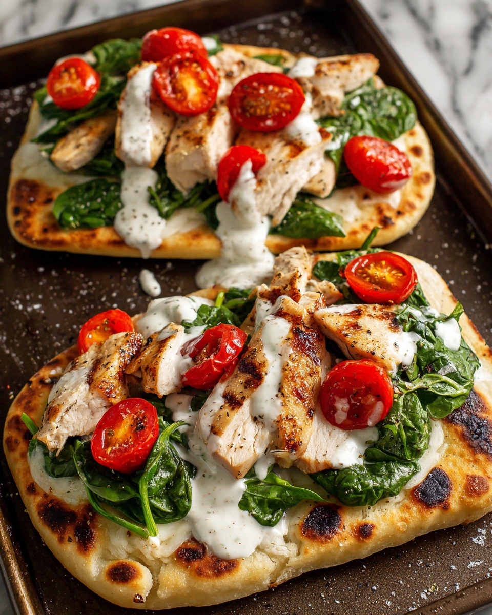 Tzatziki Chicken & Veggie Naan Pizza Recipe - Recipe Image