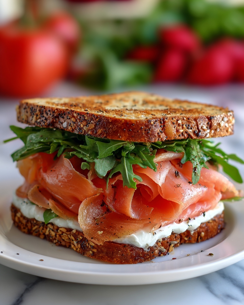 Smoked Salmon Sandwich with Cream Cheese, Dill, and Capers Recipe - Recipe Image