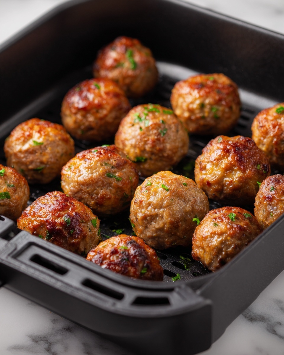 Juicy Air Fryer Beef Meatballs Recipe - Recipe Image