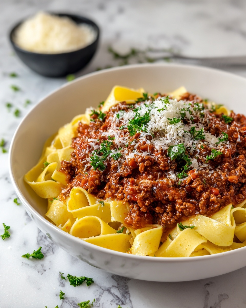 Short Rib Ragu with Pasta and Herb Garnish Recipe - Recipe Image
