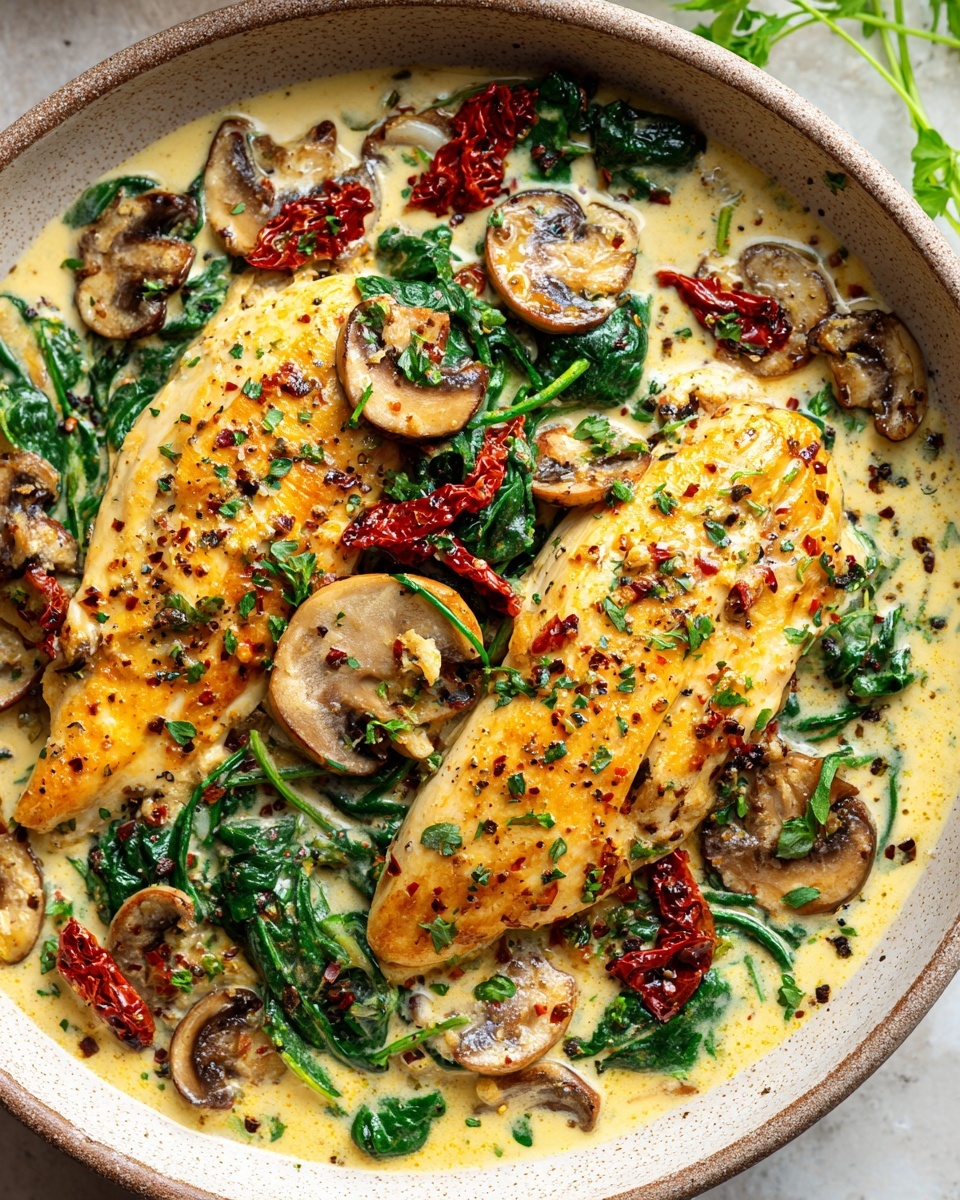 Tuscan Chicken with Sun-Dried Tomatoes and Spinach Recipe - Recipe Image
