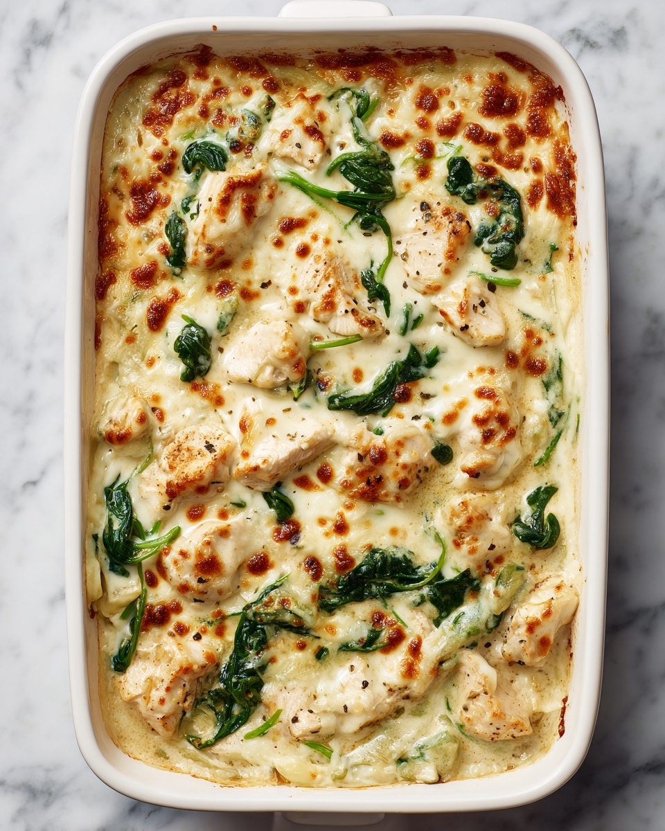Creamy Chicken and Spinach Casserole Recipe - Recipe Image