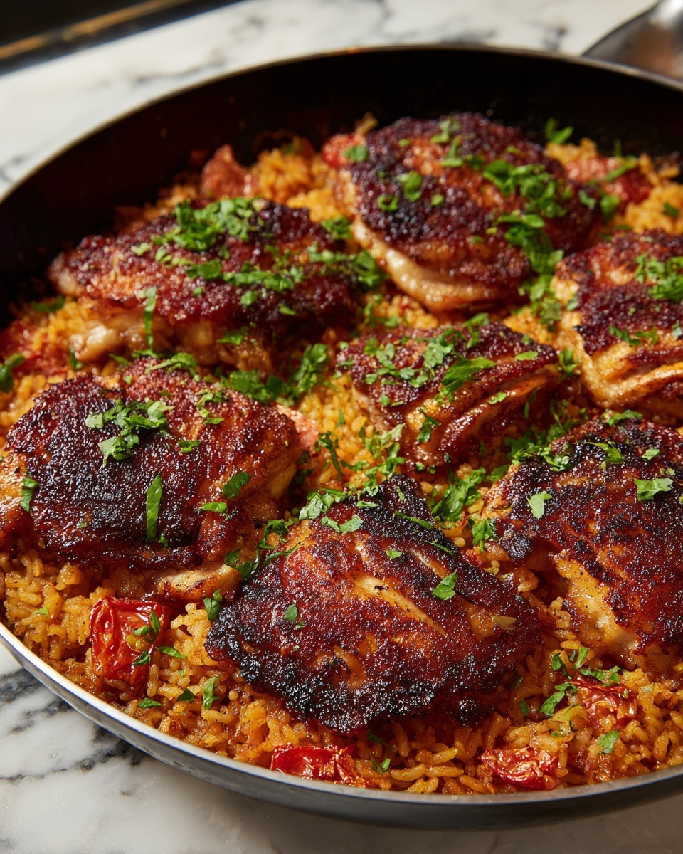 One Pan Tomato Basil Chicken and Rice Recipe - Recipe Image