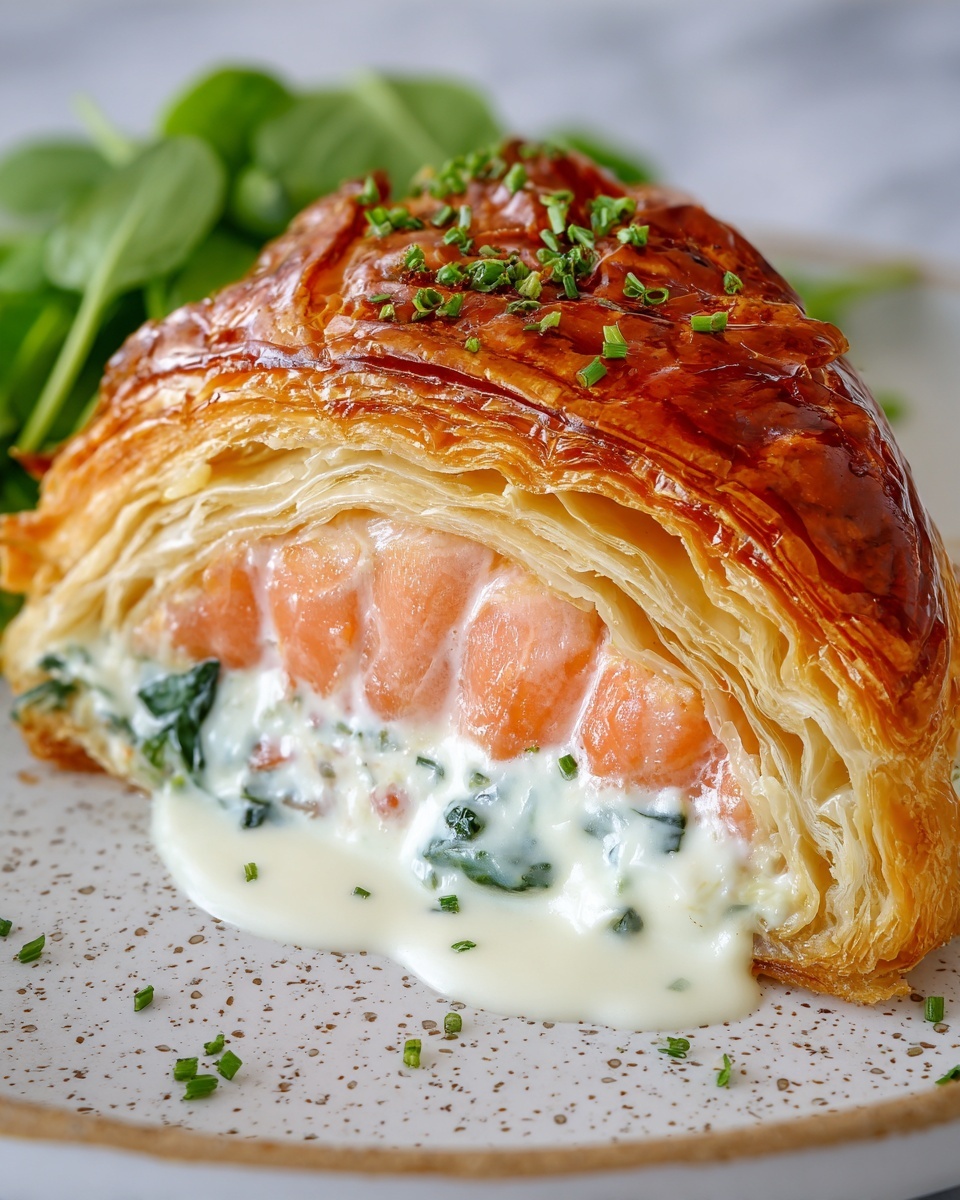 Salmon Wellington with Spinach and Herb Cream Cheese Filling Recipe - Recipe Image