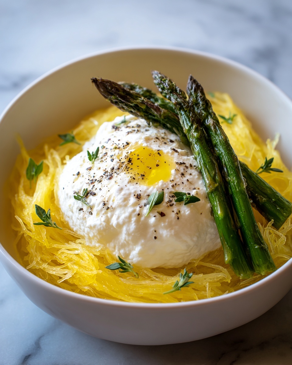 Spaghetti Squash with Asparagus, Ricotta, Lemon, and Thyme Recipe - Recipe Image