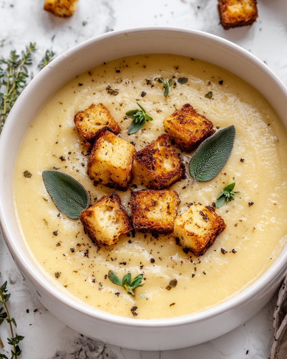 Creamy Roasted Garlic Potato Soup Recipe - Recipe Image