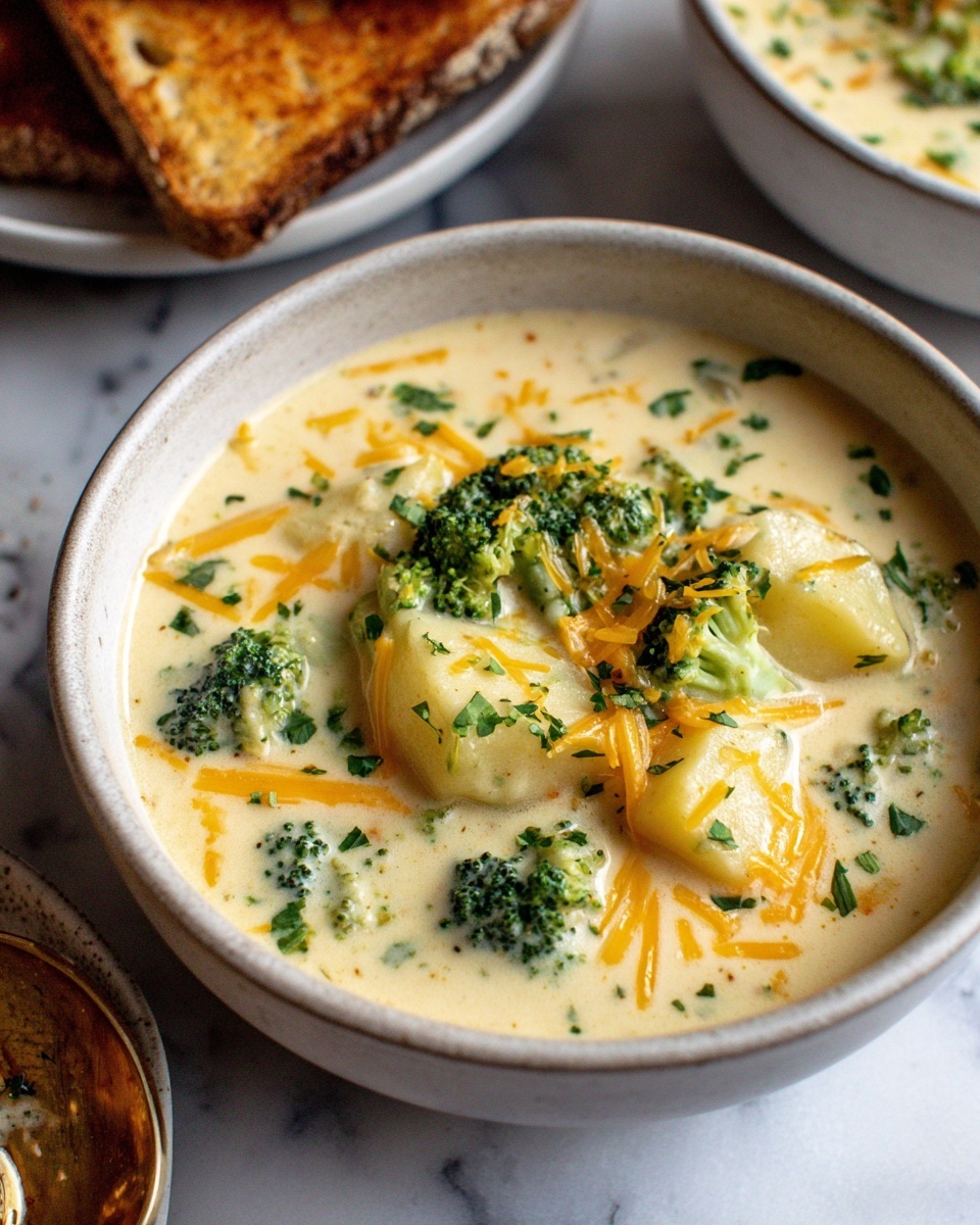 Crockpot Potato Broccoli Cheddar Soup Recipe - Recipe Image