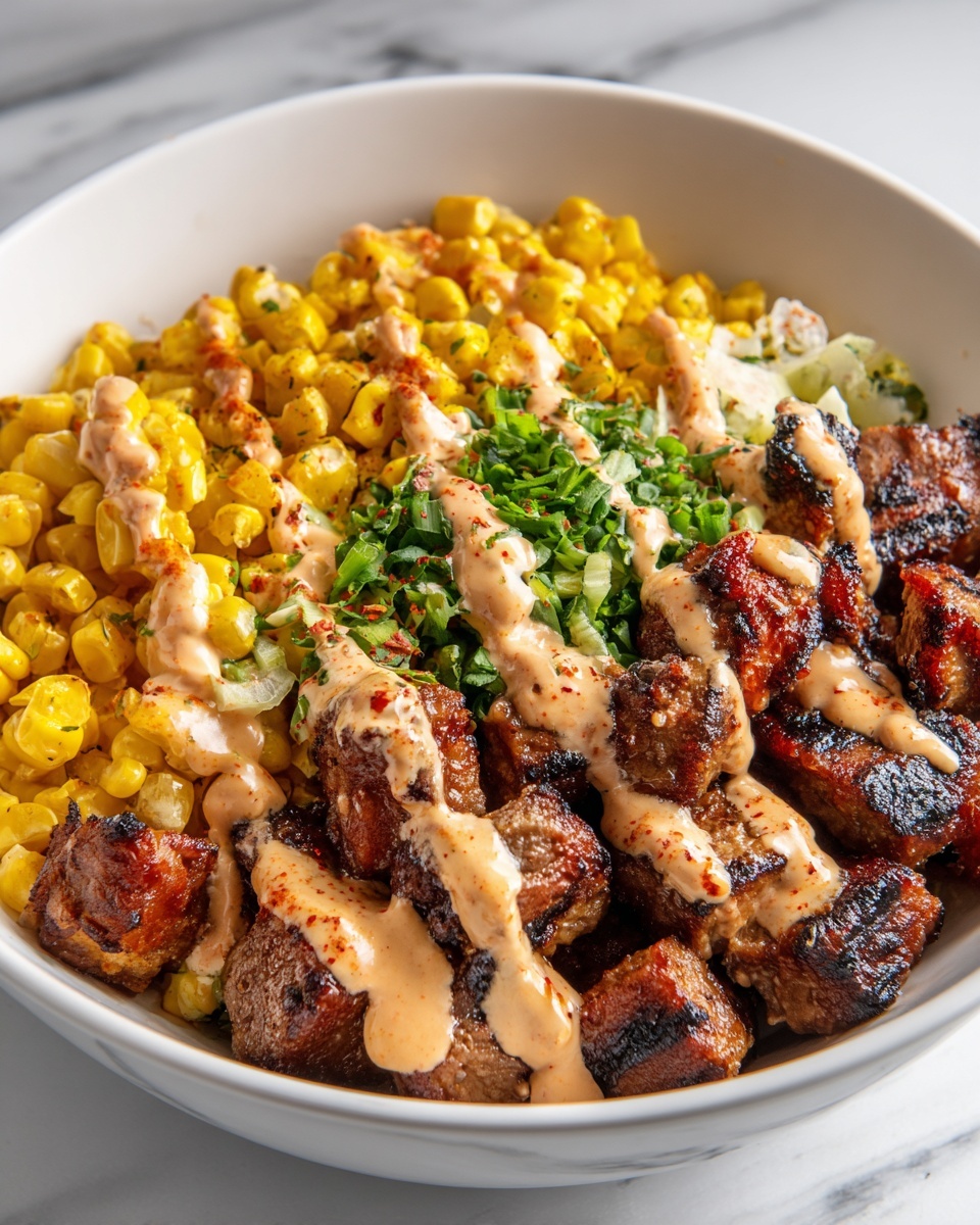 Korean BBQ Beef Bowl with Corn & Creamy Sauce Recipe - Recipe Image