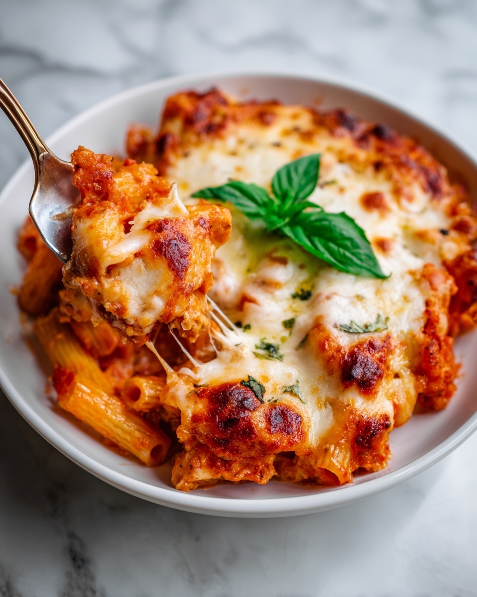 Three Cheese Baked Ziti Recipe - Recipe Image
