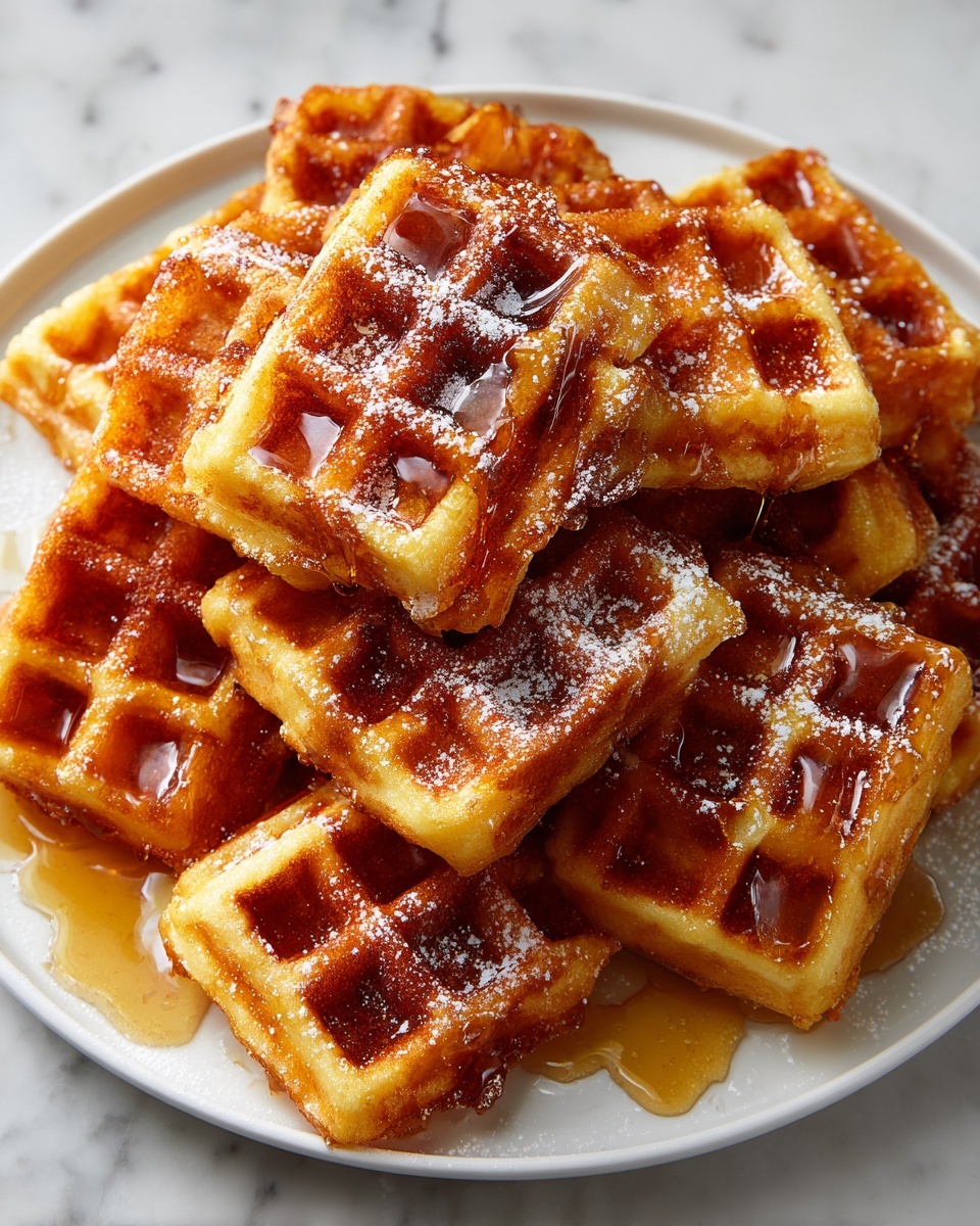Cornbread Waffle Bites with Honey Butter Syrup Recipe - Recipe Image