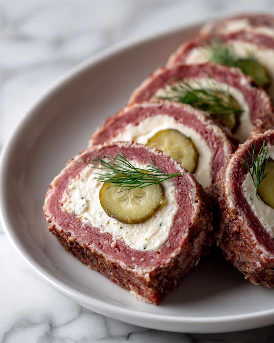 Lazy Cream Cheese Pickle Roll-Ups Recipe - Recipe Image