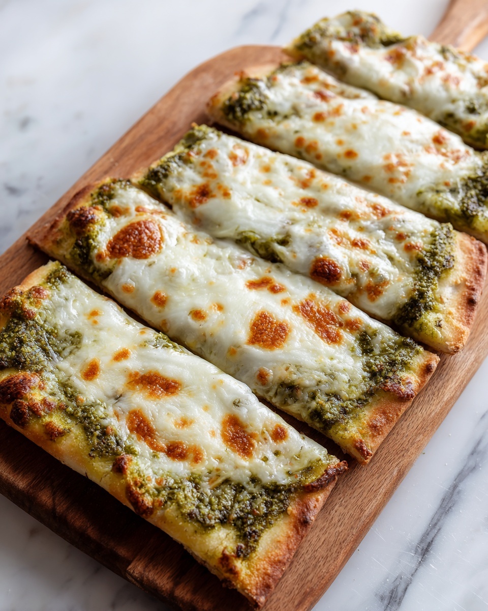 Cheesy Pesto Garlic Bread Recipe - Recipe Image