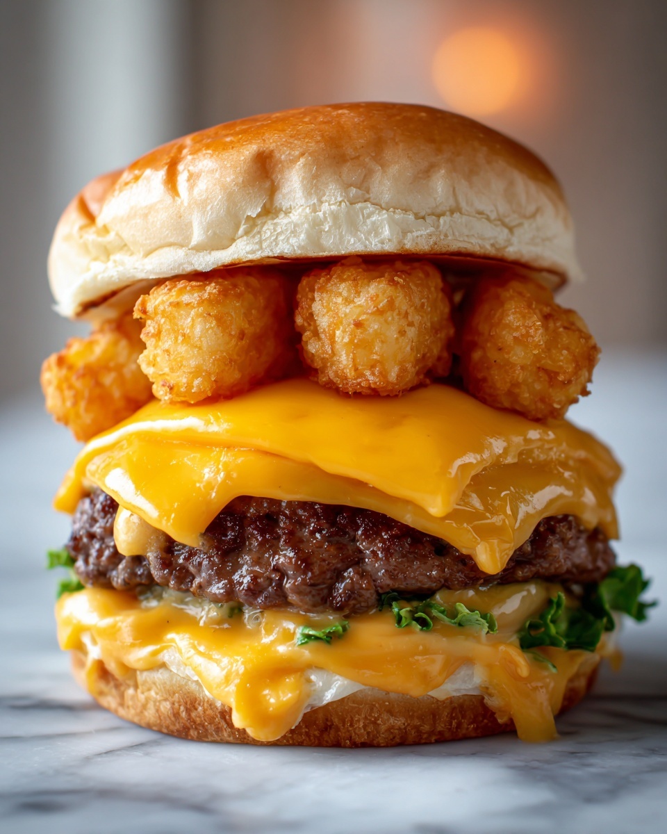 Mini Tater Tot Cheeseburgers Recipe - Recipe Image