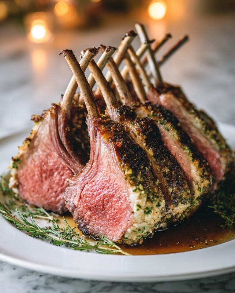 Herb-Crusted Rack of Lamb with Garlic and Rosemary Recipe