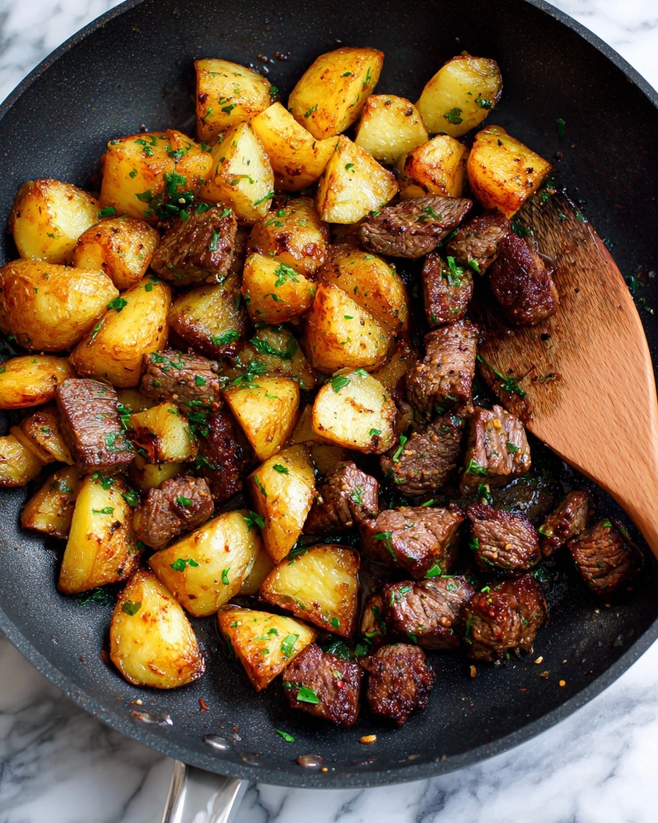 Garlic Butter Steak Bites and Potatoes Recipe - Recipe Image