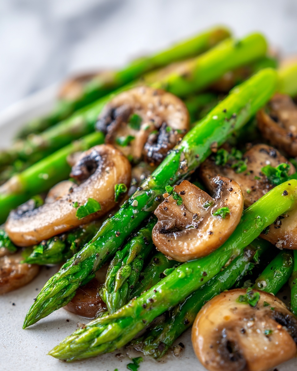 Sautéed Asparagus and Mushrooms Recipe - Recipe Image