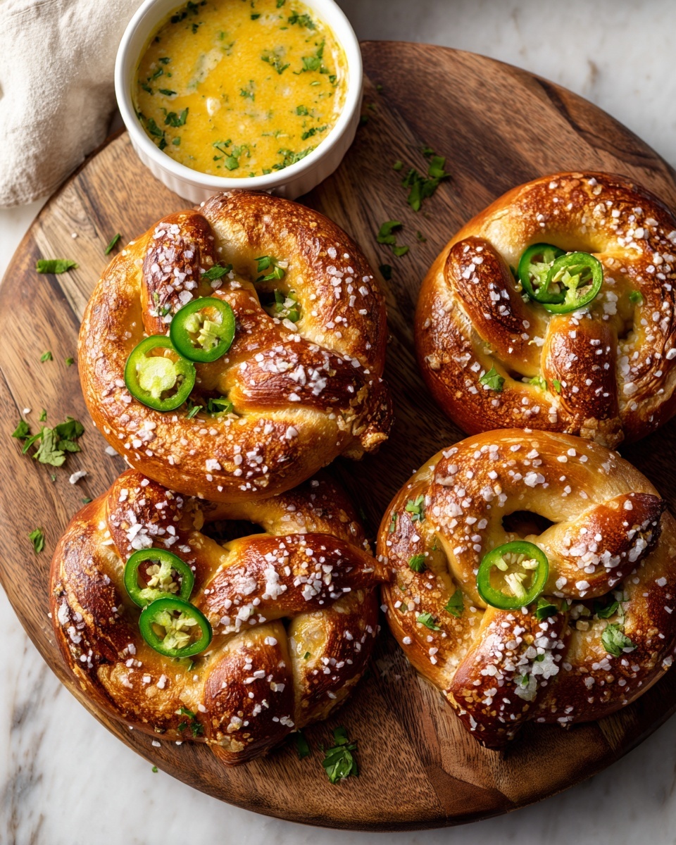 Cheddar Jalapeño Soft Pretzels Recipe - Recipe Image