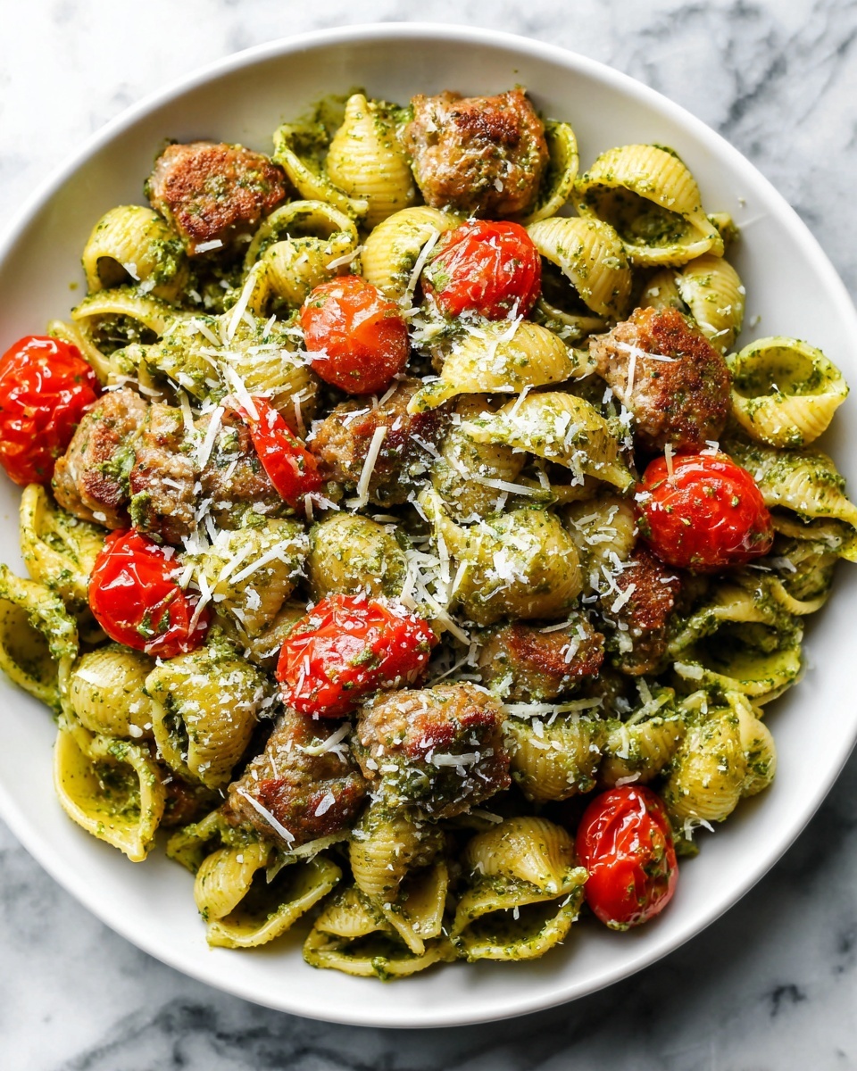 Easy Sausage Pesto Pasta for Weeknight Dinners Recipe - Recipe Image