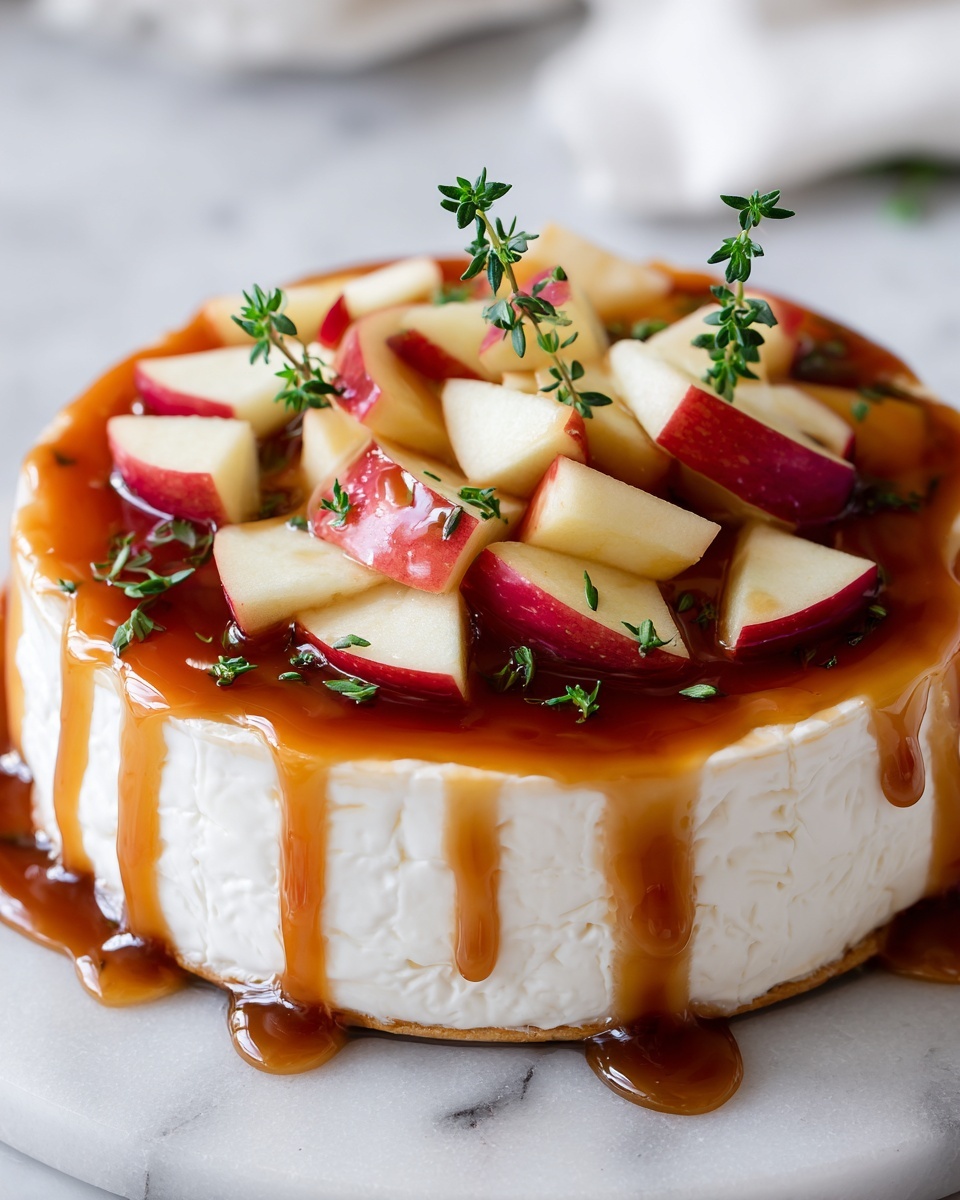 Golden Baked Brie with Caramelized Apples and Thyme Recipe - Recipe Image