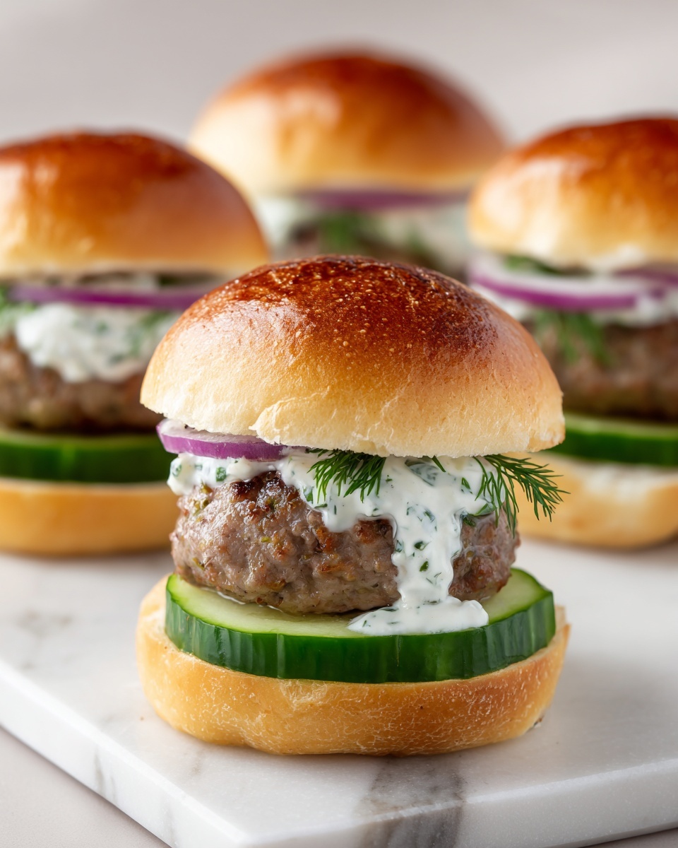 Lamb Sliders with Dill Greek Yogurt Recipe - Recipe Image